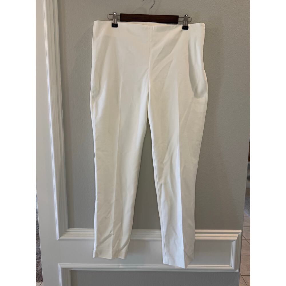 Vince Camuto NWT Ivory Women's Dress Pants Side Zip Size 12 Ankle Flat